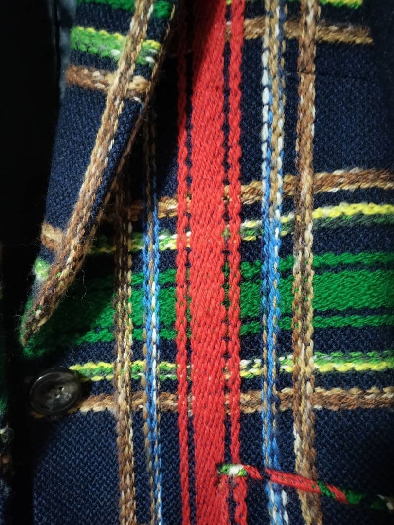 チェック柄 チェスターコート ネイビー　ロイスクレヨン