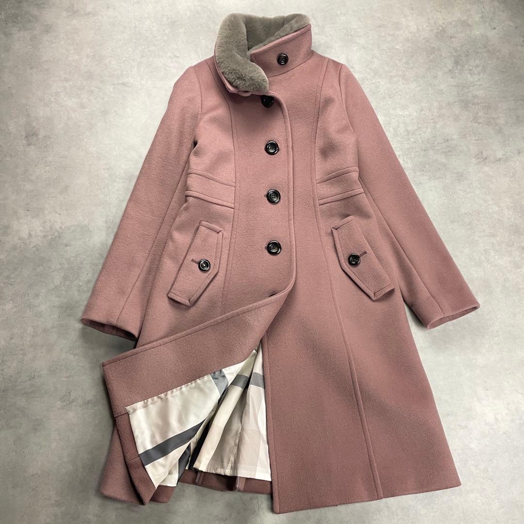 極美品　ブルーレーベルクレストブリッジ スタンドカラーコート　ピンク