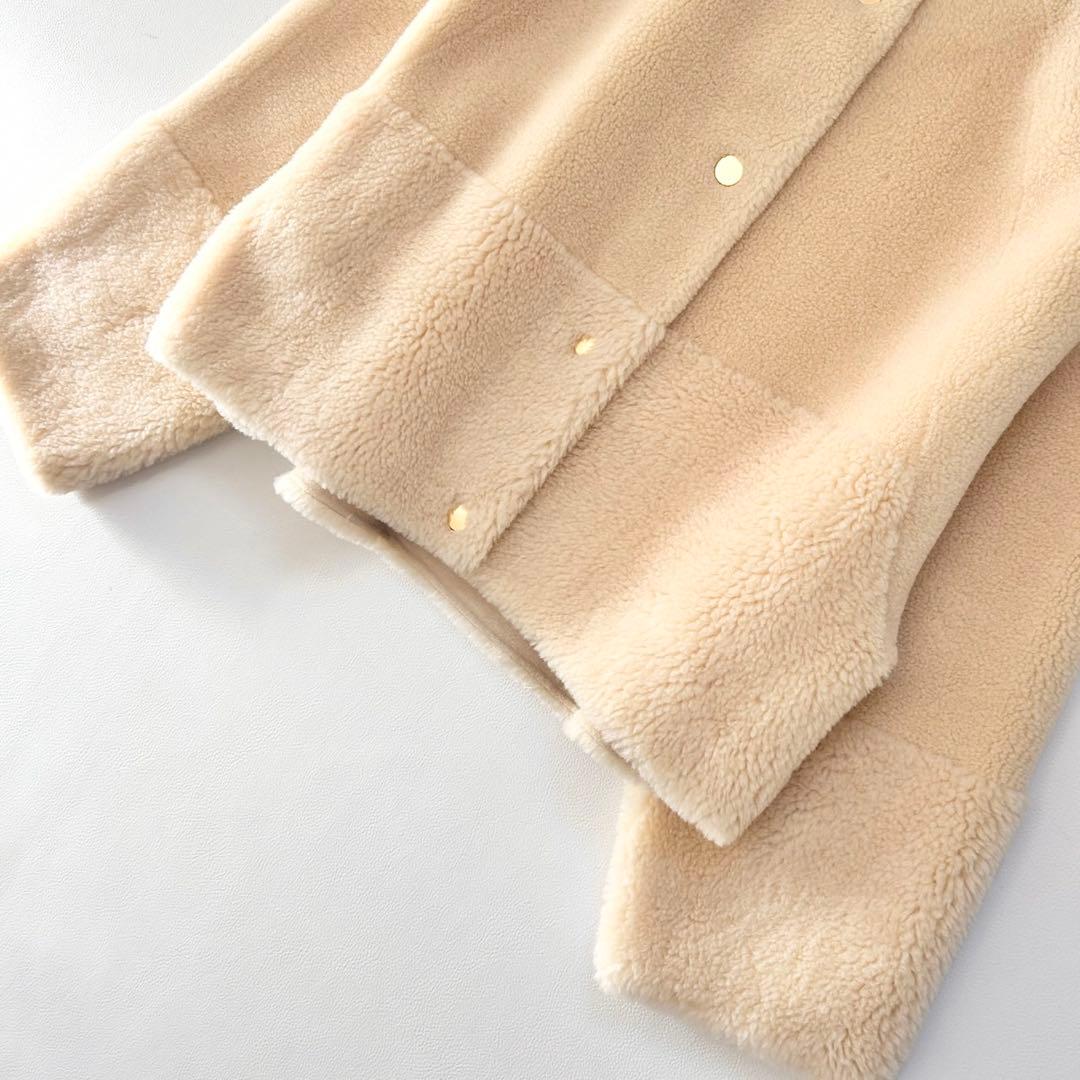 美品✨2025年 グレースコンチネンタル ノーカラーフェイクムートンジャケット