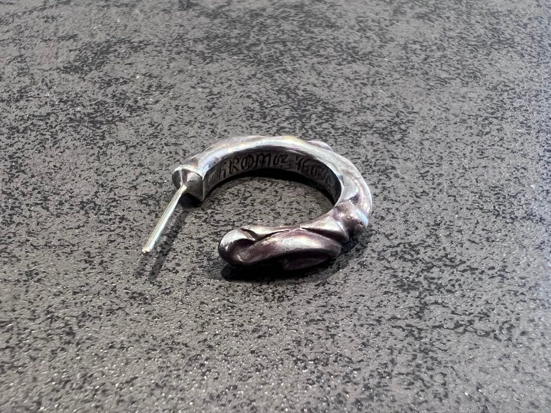 値下げしました！　クロムハーツ　フープスクロールピアス　中古