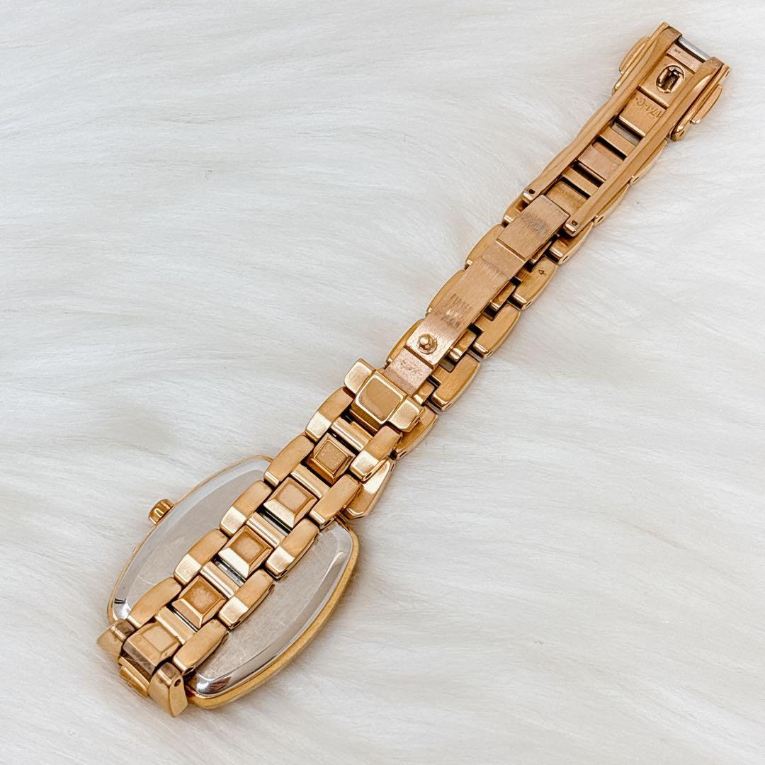 稼働美品✨セイコー　ルキア　1pダイヤ　腕時計 電波ソーラー ゴールド　トノー