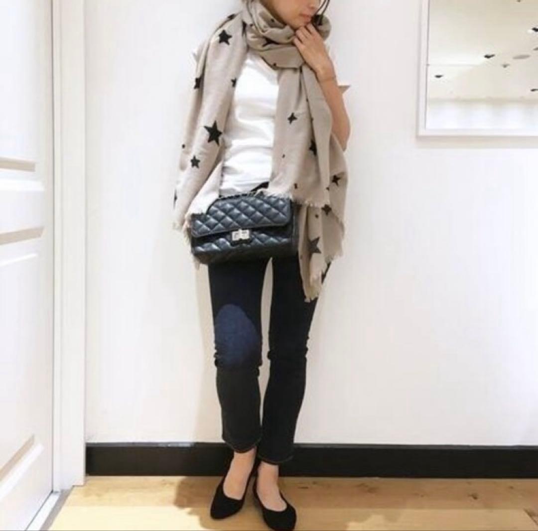 超美品　DOUCE GLOIRE STAR STOLE ベージュ　カシミヤ100