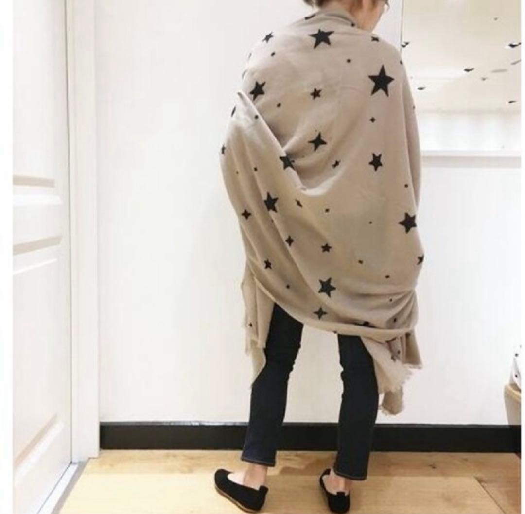 超美品　DOUCE GLOIRE STAR STOLE ベージュ　カシミヤ100