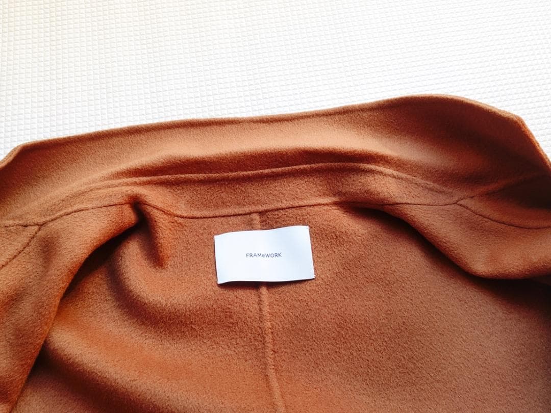 セール　フレームワーク SUPER160s ダブルブレストコート 38 キャメル