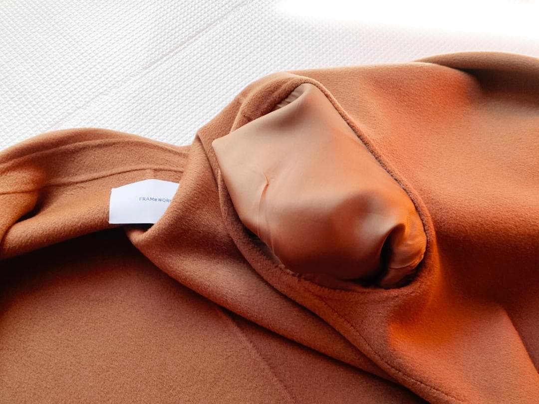 セール　フレームワーク SUPER160s ダブルブレストコート 38 キャメル