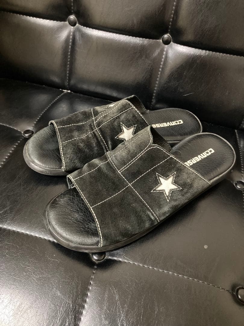 converse adict 28.0ブラック スウェードサンダル ワンスター