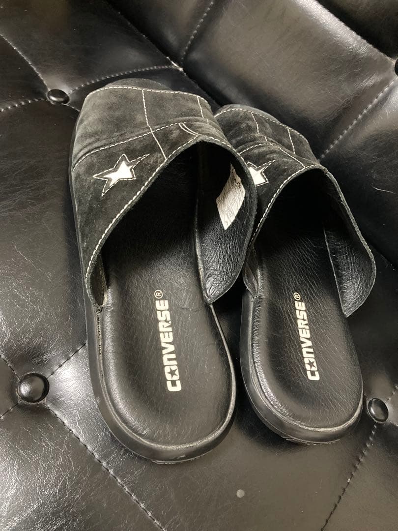 converse adict 28.0ブラック スウェードサンダル ワンスター