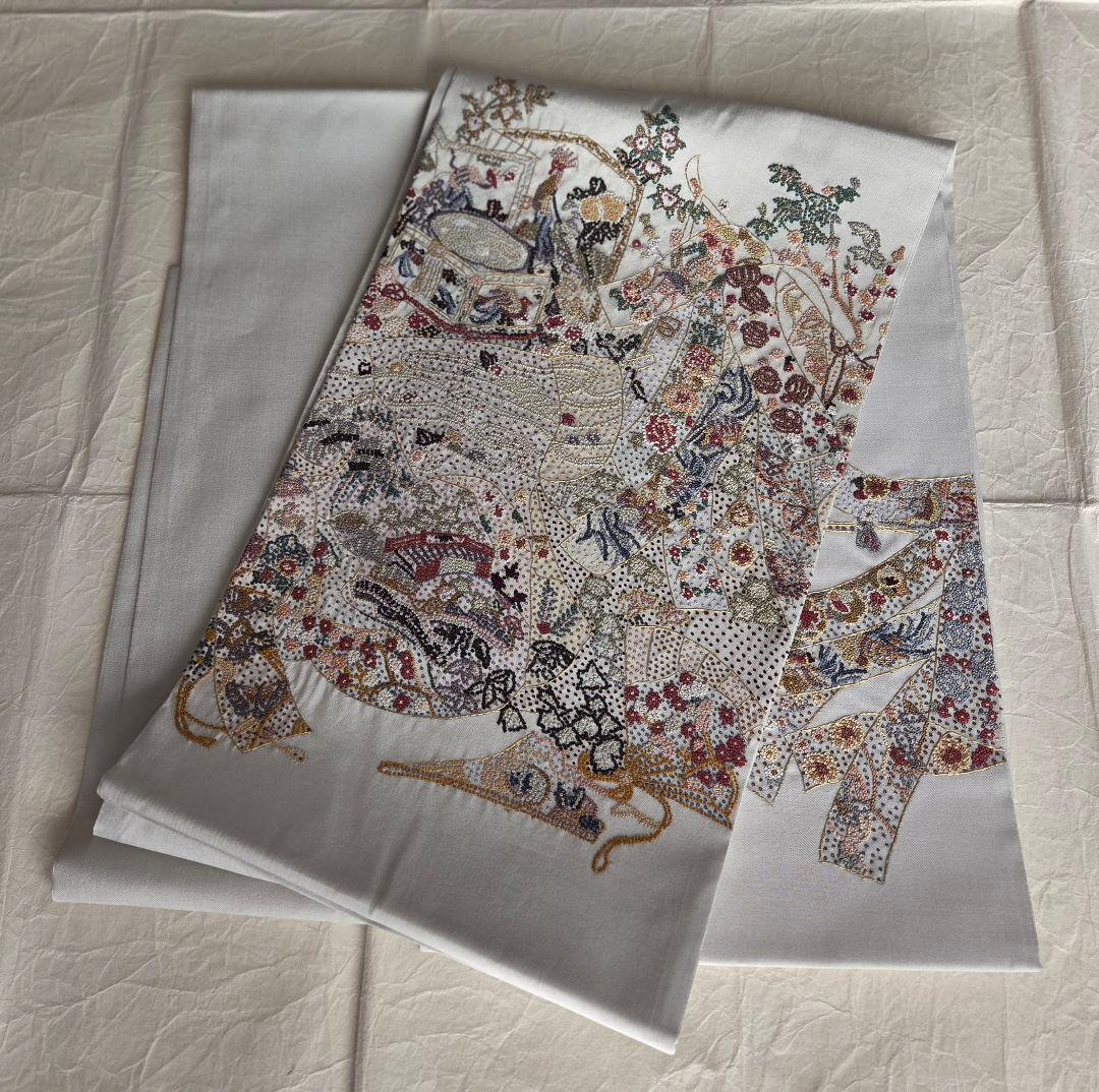 袋帯　相良刺繍