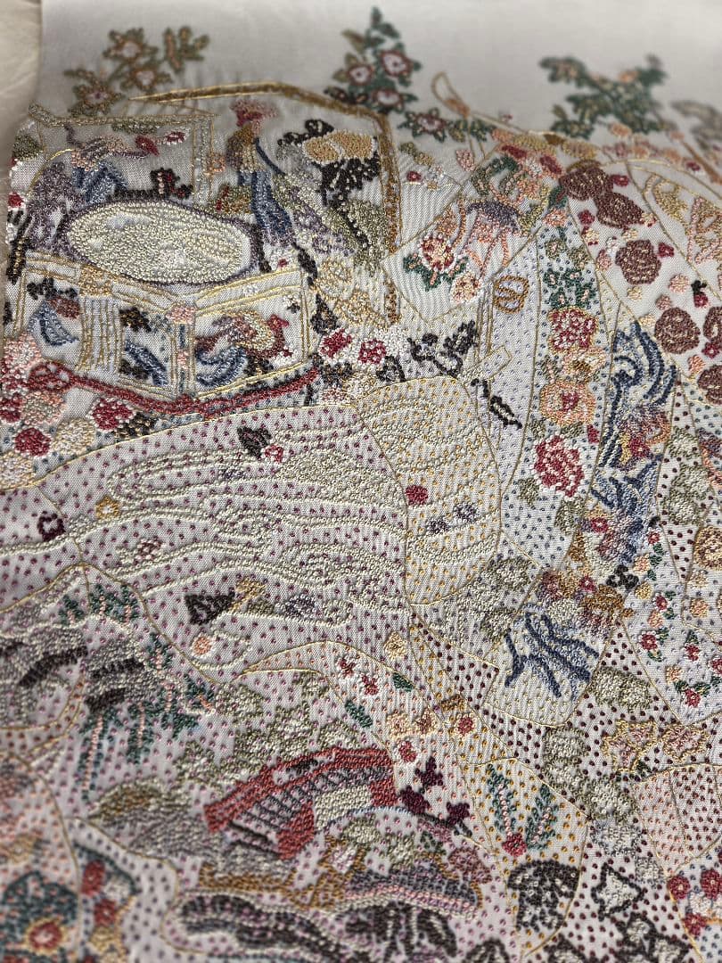 袋帯　相良刺繍