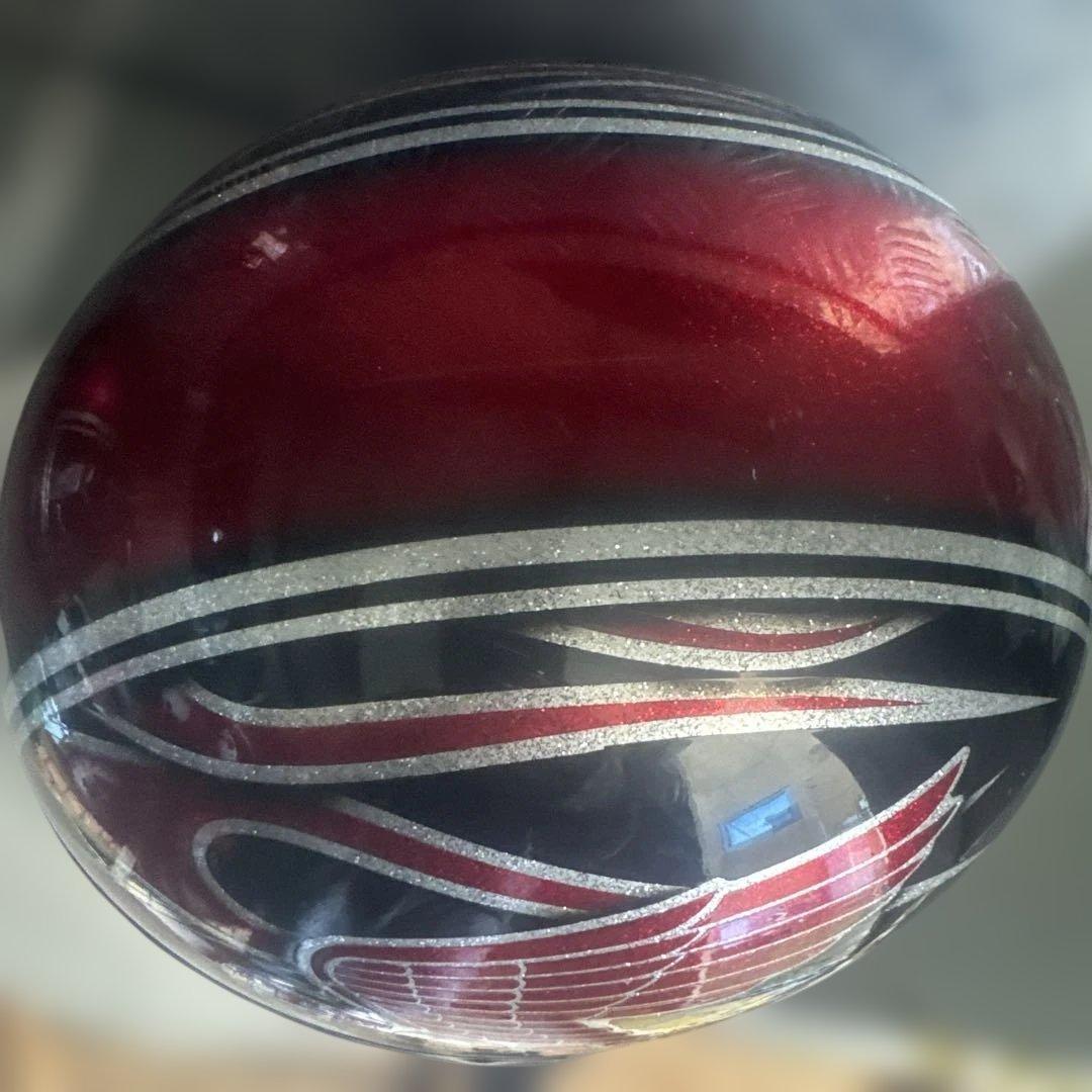 Honda 半帽ヘルメット レッドシルバー　特攻ブーツ