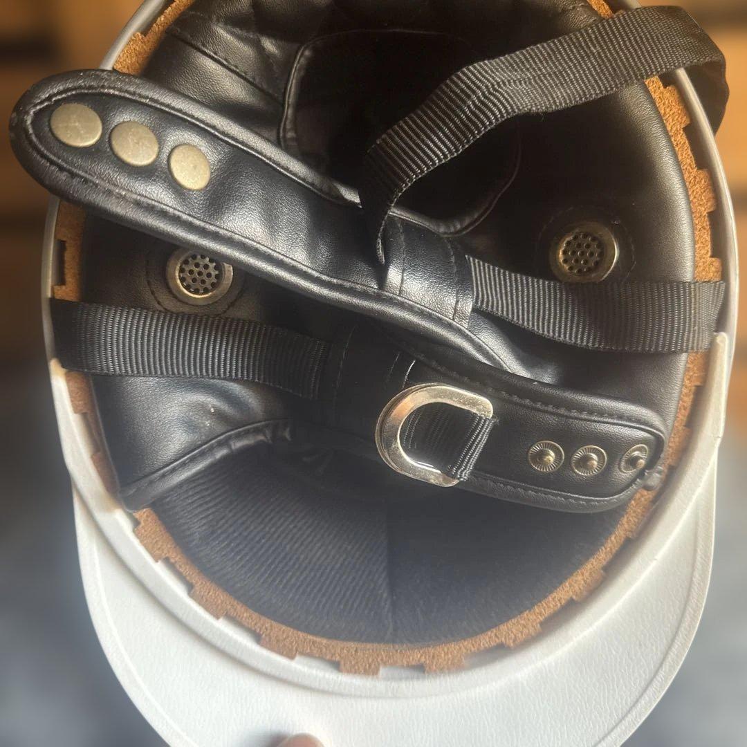 Honda 半帽ヘルメット レッドシルバー　特攻ブーツ