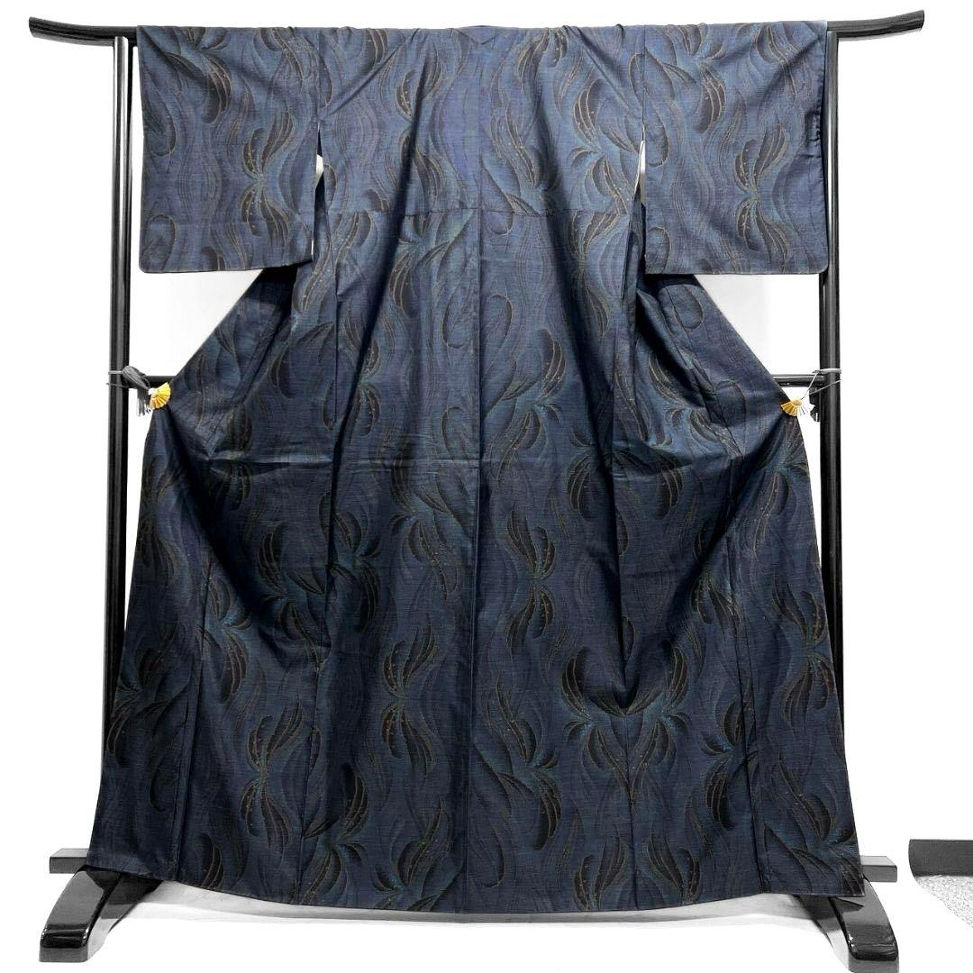 小紋 本場大島紬　花優羅　窪田織物　花のロンド　着物　044a p