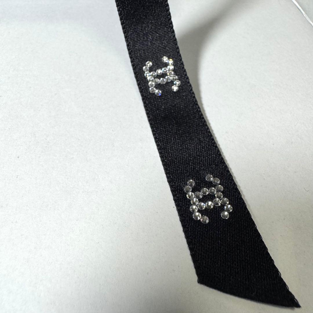 【未使用級★最新作】シャネル 25B ボウ バレッタ リボン ココマーク 黒