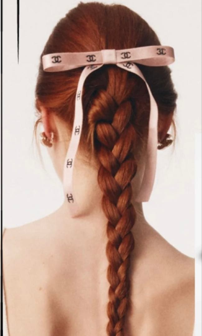 【未使用級★最新作】シャネル 25B ボウ バレッタ リボン ココマーク 黒