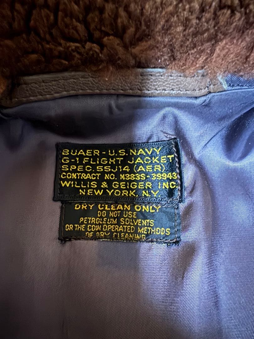 復刻 W&G社製 USN G1フライトジャケット 55J14 size42