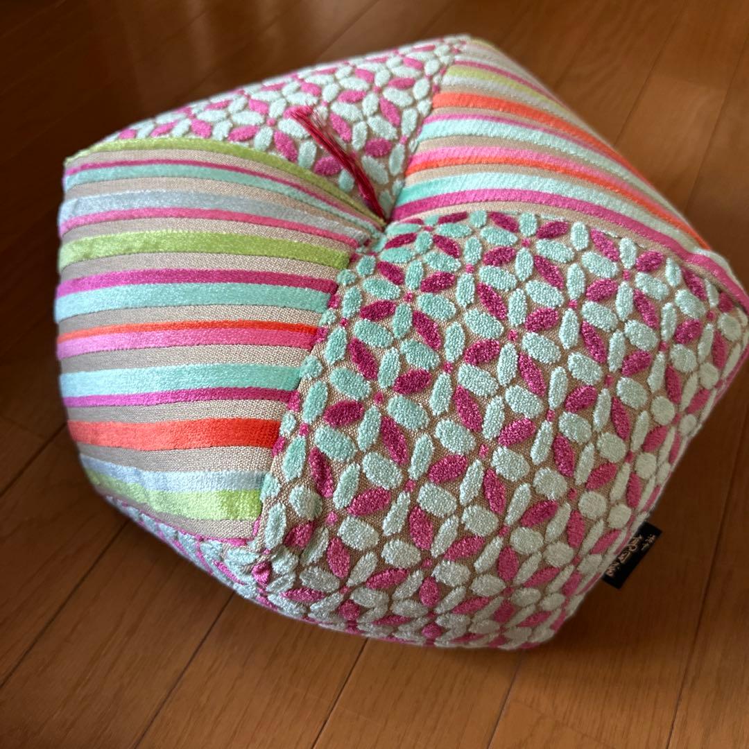 洛南高岡屋 おじゃみ座布団 Ｌ　CASAMANCE クッション　未使用 ブルー系