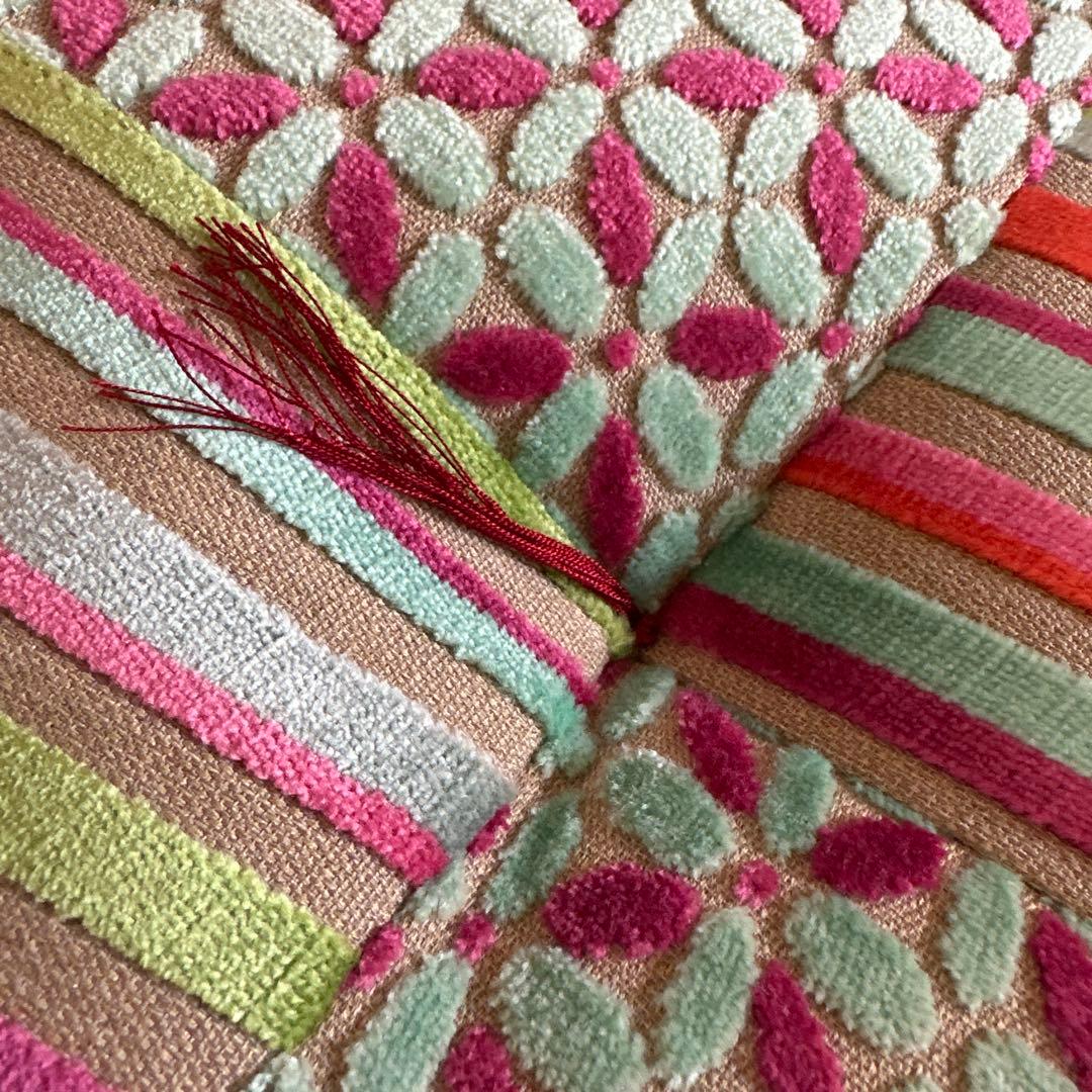 洛南高岡屋 おじゃみ座布団 Ｌ　CASAMANCE クッション　未使用 ブルー系