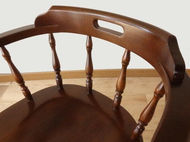 飛騨産業　キツツキ　穂高　アームチェアー②　イス　椅子　 木製　再塗装済ＵＳＥＤ