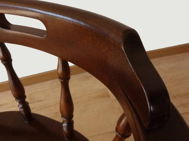 飛騨産業　キツツキ　穂高　アームチェアー②　イス　椅子　 木製　再塗装済ＵＳＥＤ