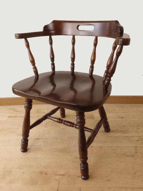 飛騨産業　キツツキ　穂高　アームチェアー②　イス　椅子　 木製　再塗装済ＵＳＥＤ