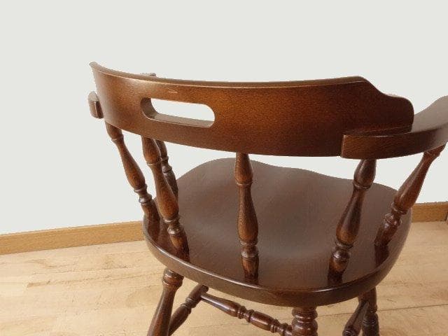 飛騨産業　キツツキ　穂高　アームチェアー②　イス　椅子　 木製　再塗装済ＵＳＥＤ