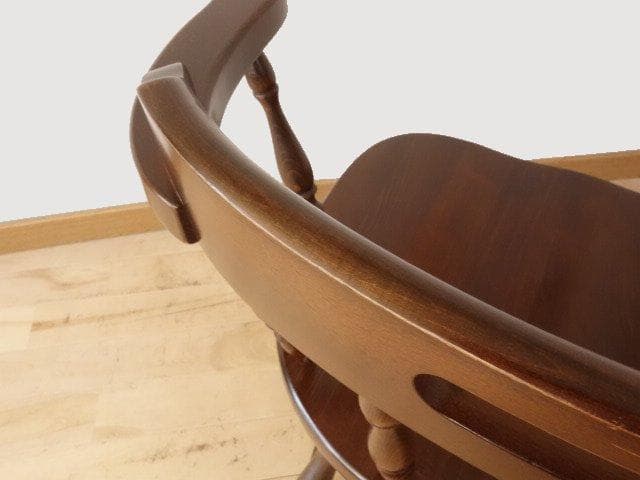 飛騨産業　キツツキ　穂高　アームチェアー②　イス　椅子　 木製　再塗装済ＵＳＥＤ