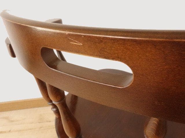 飛騨産業　キツツキ　穂高　アームチェアー②　イス　椅子　 木製　再塗装済ＵＳＥＤ