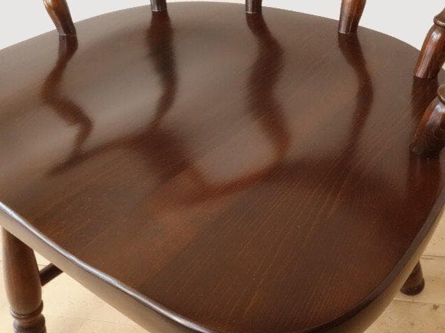 飛騨産業　キツツキ　穂高　アームチェアー②　イス　椅子　 木製　再塗装済ＵＳＥＤ