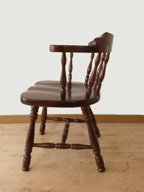 飛騨産業　キツツキ　穂高　アームチェアー②　イス　椅子　 木製　再塗装済ＵＳＥＤ