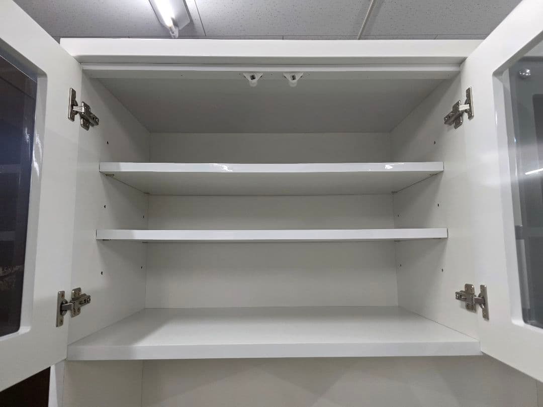 ホワイト 食器棚 ガラス扉