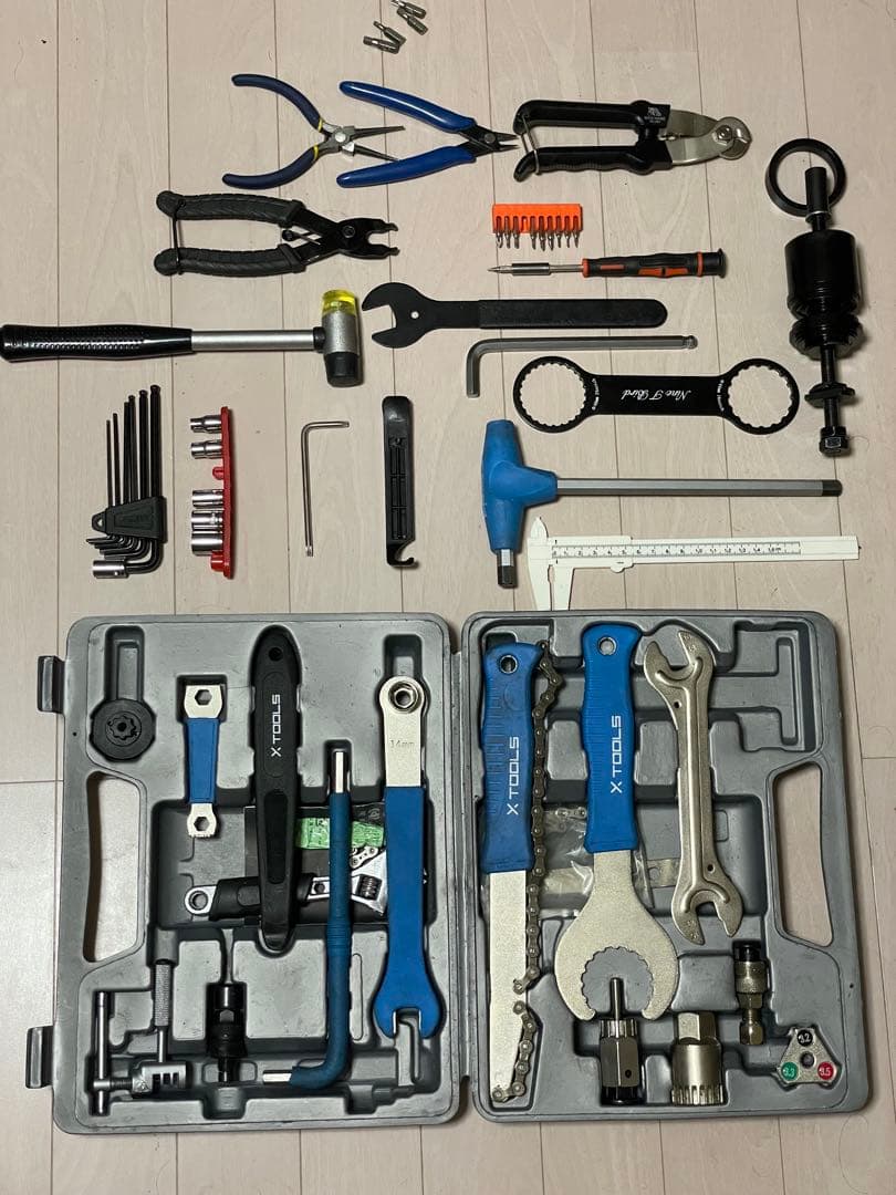 自転車 ロードバイク マウンテンバイク 修理キット 工具セット 収納ケース