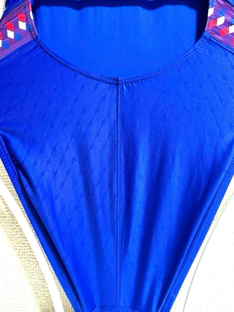 arena 競泳水着 Ｌ ひし形模様 超光沢ロイヤルブルー ハイカット アリーナ