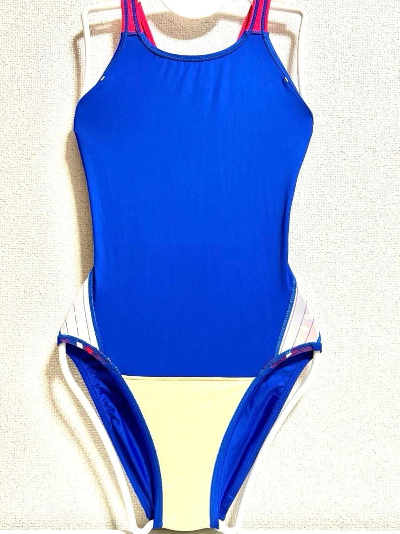 arena 競泳水着 Ｌ ひし形模様 超光沢ロイヤルブルー ハイカット アリーナ