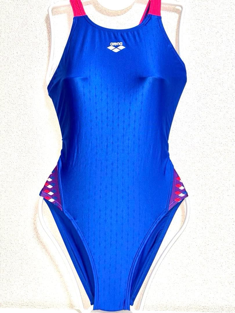 arena 競泳水着 Ｌ ひし形模様 超光沢ロイヤルブルー ハイカット アリーナ