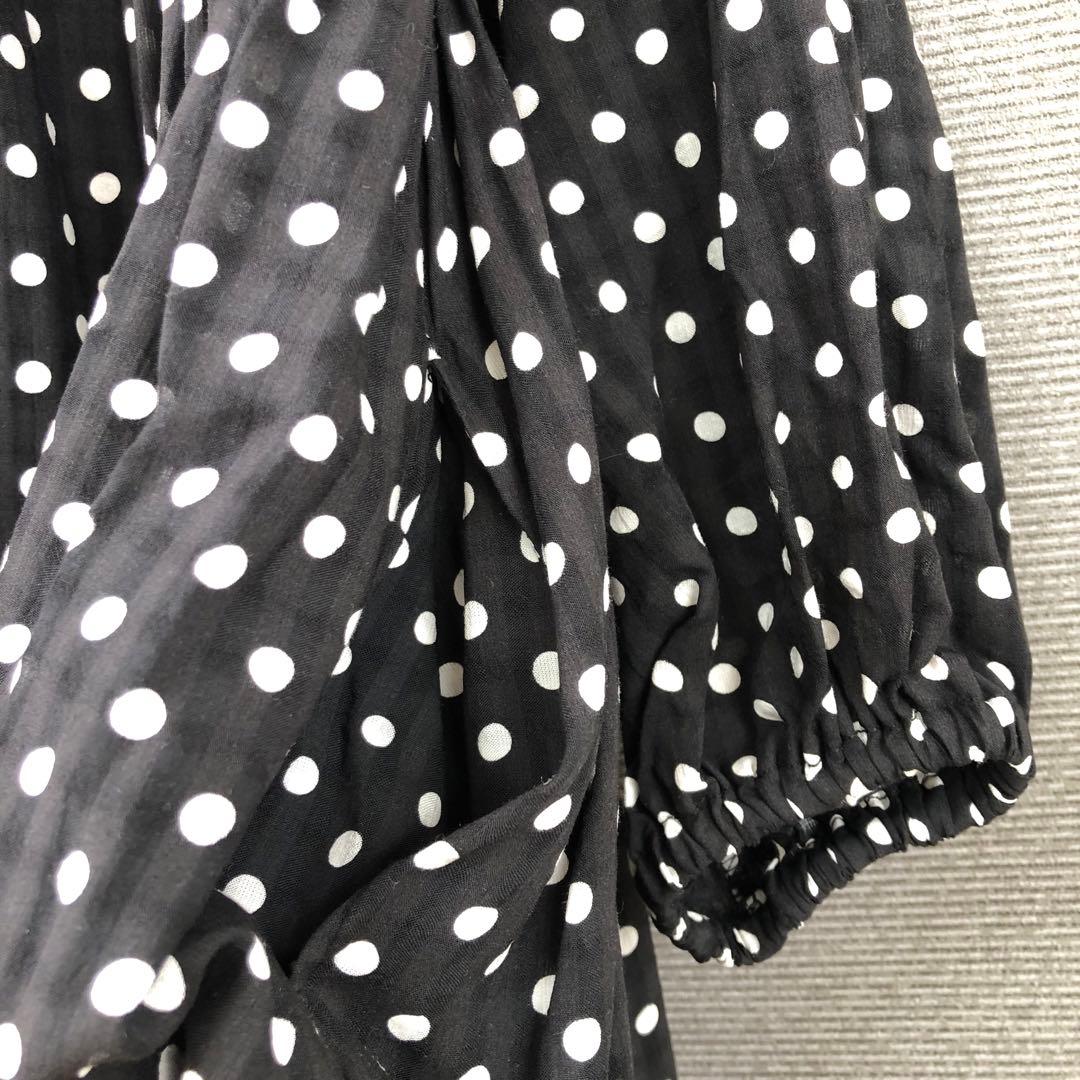 BEARDSLEY ドットギャザーチュニック F ブラック