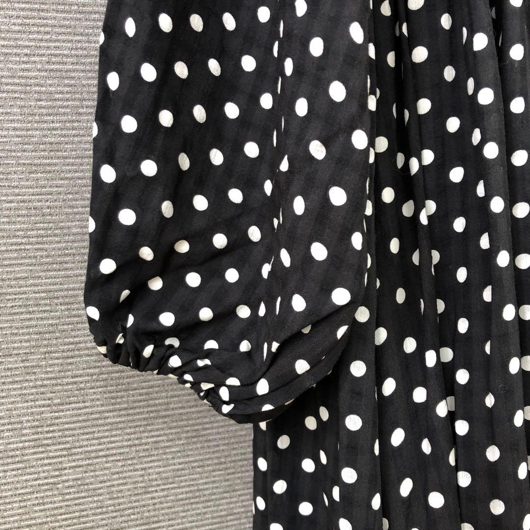 BEARDSLEY ドットギャザーチュニック F ブラック