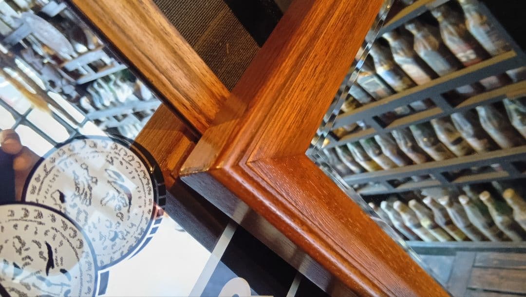 1970's　ビンテージ　デンマーク　チーク　無垢材　ウォールミラー　全身鏡