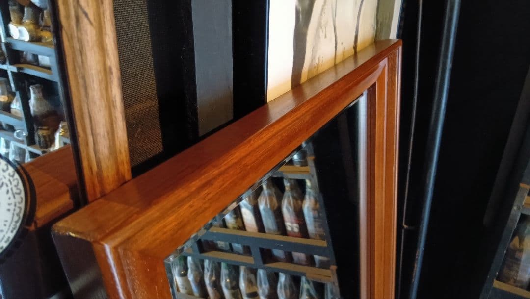 1970's　ビンテージ　デンマーク　チーク　無垢材　ウォールミラー　全身鏡