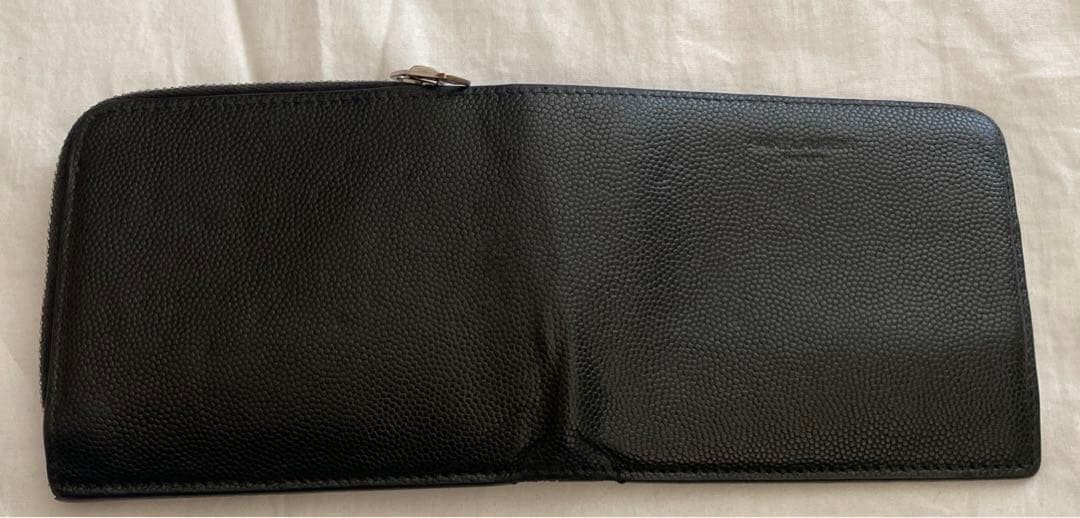 サンローラン レザー コンパクト メンズ　ウォレット 財布　二つ折り財布