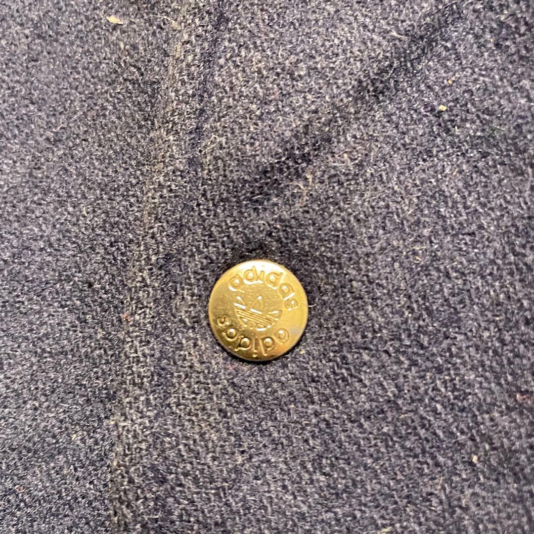 ビンテージ　アディダス　スタジャン　袖レザー　古着　80s 本革　刺繍　L