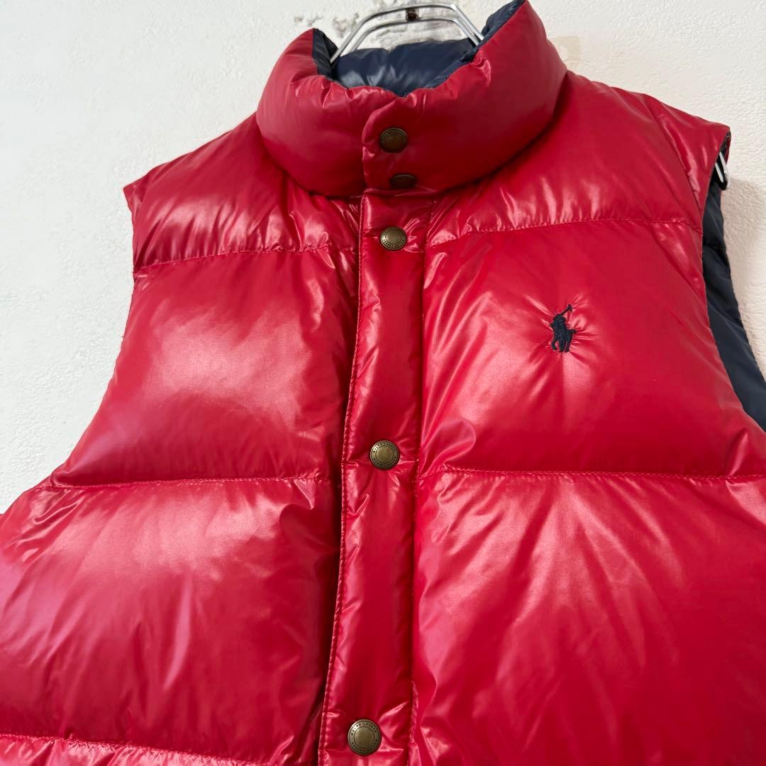 POLO★ポロラルフローレン★ダウンベスト★リバーシブル★赤↔︎ネイビー/紺★SM