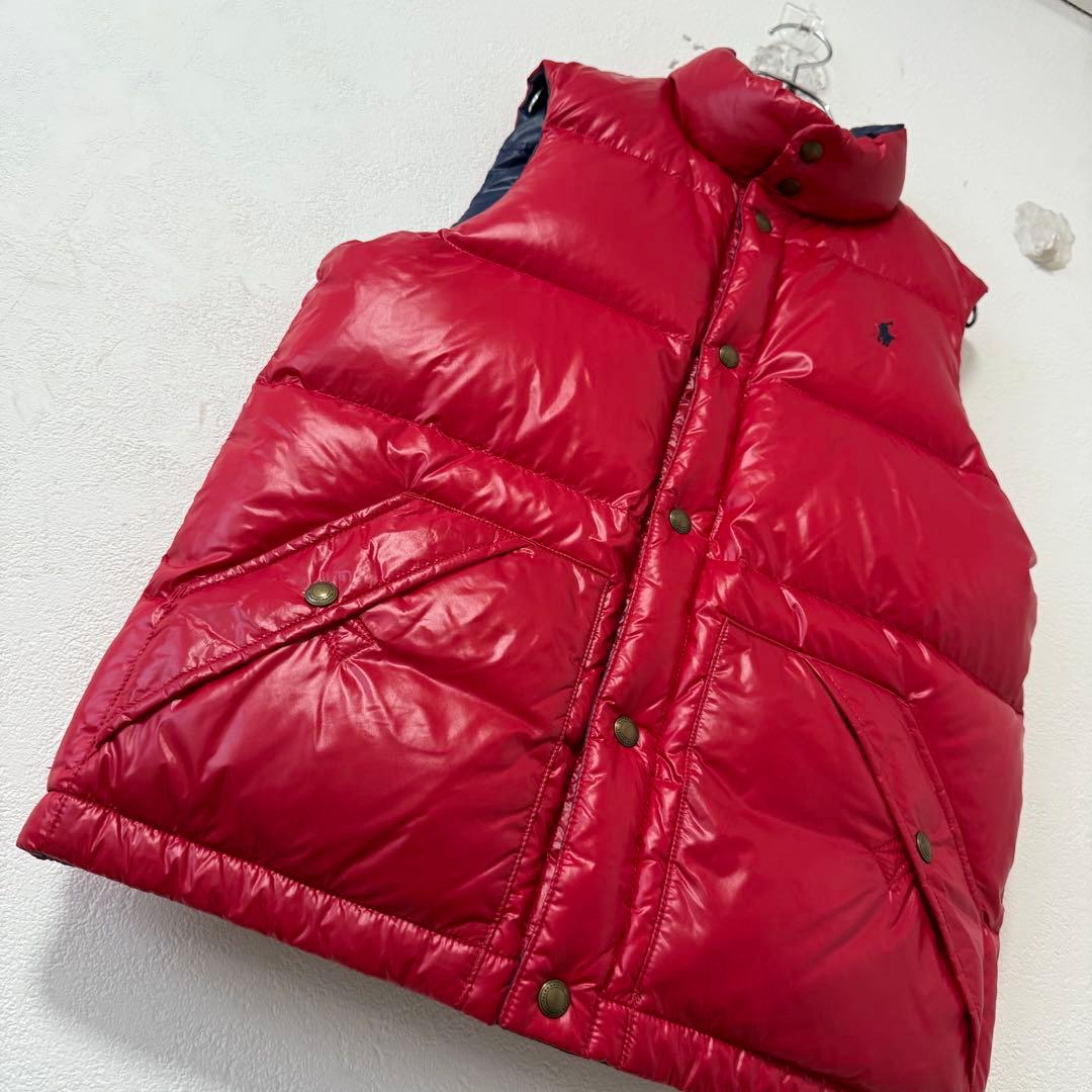 POLO★ポロラルフローレン★ダウンベスト★リバーシブル★赤↔︎ネイビー/紺★SM