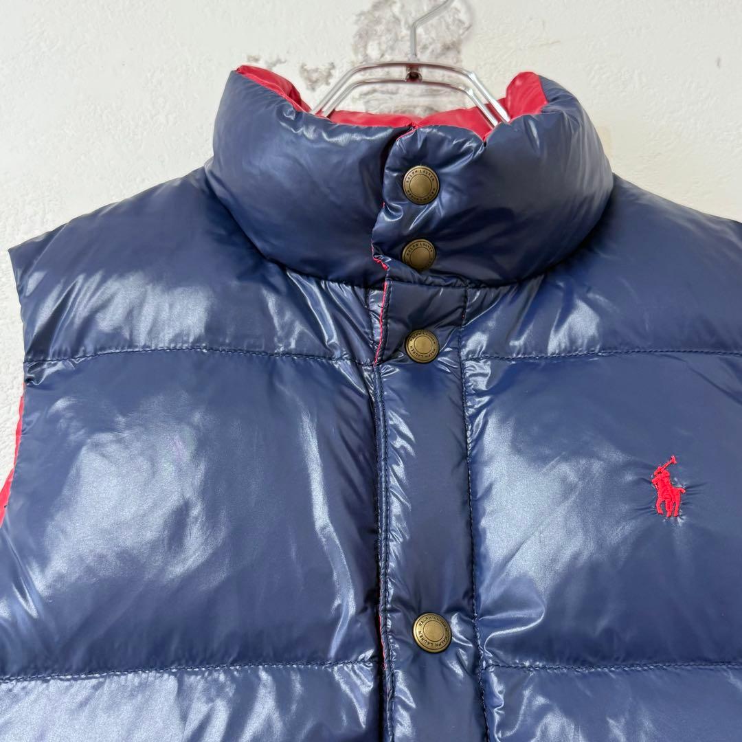 POLO★ポロラルフローレン★ダウンベスト★リバーシブル★赤↔︎ネイビー/紺★SM