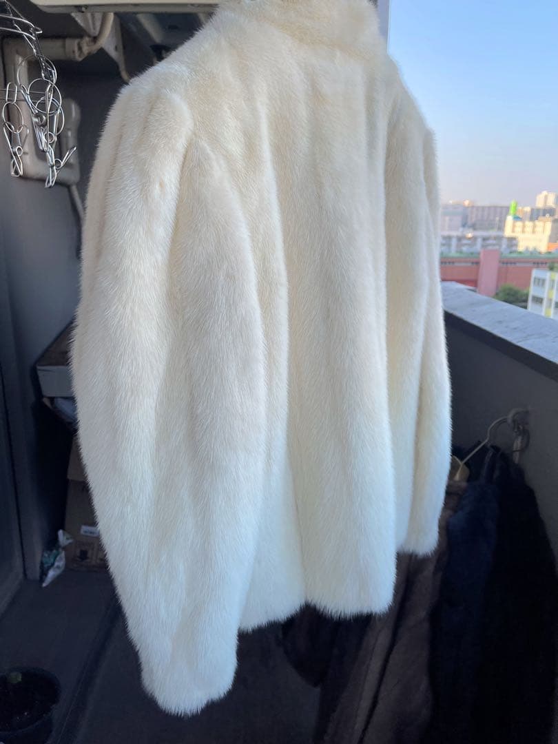 MINK パールミンク 毛皮 コート ホワイト アイボリー