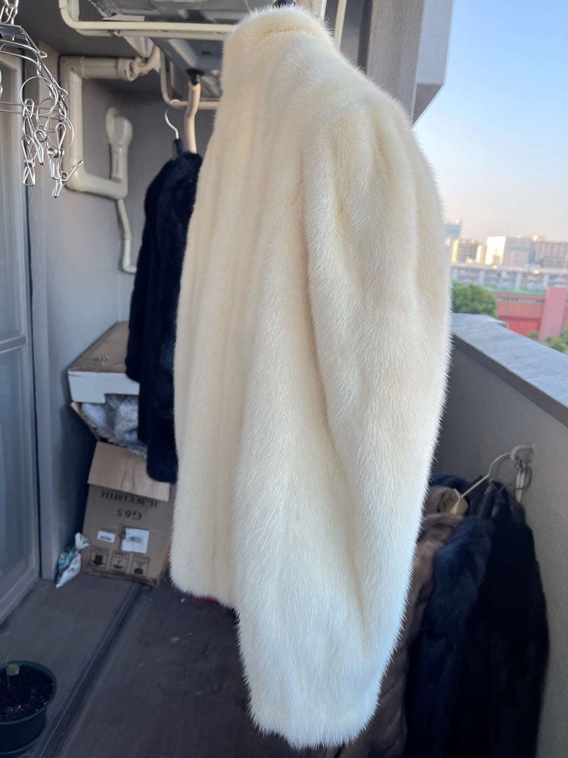 MINK パールミンク 毛皮 コート ホワイト アイボリー