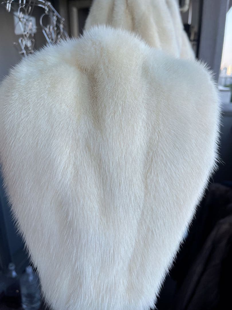 MINK パールミンク 毛皮 コート ホワイト アイボリー