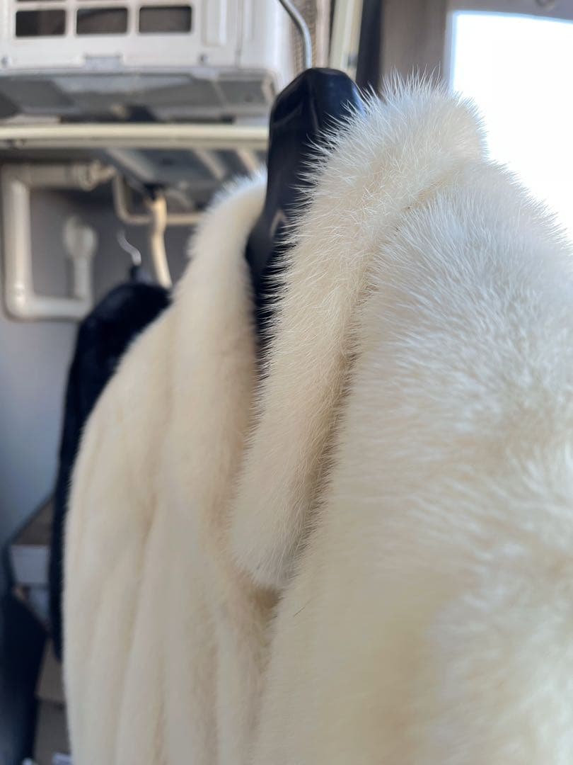 MINK パールミンク 毛皮 コート ホワイト アイボリー