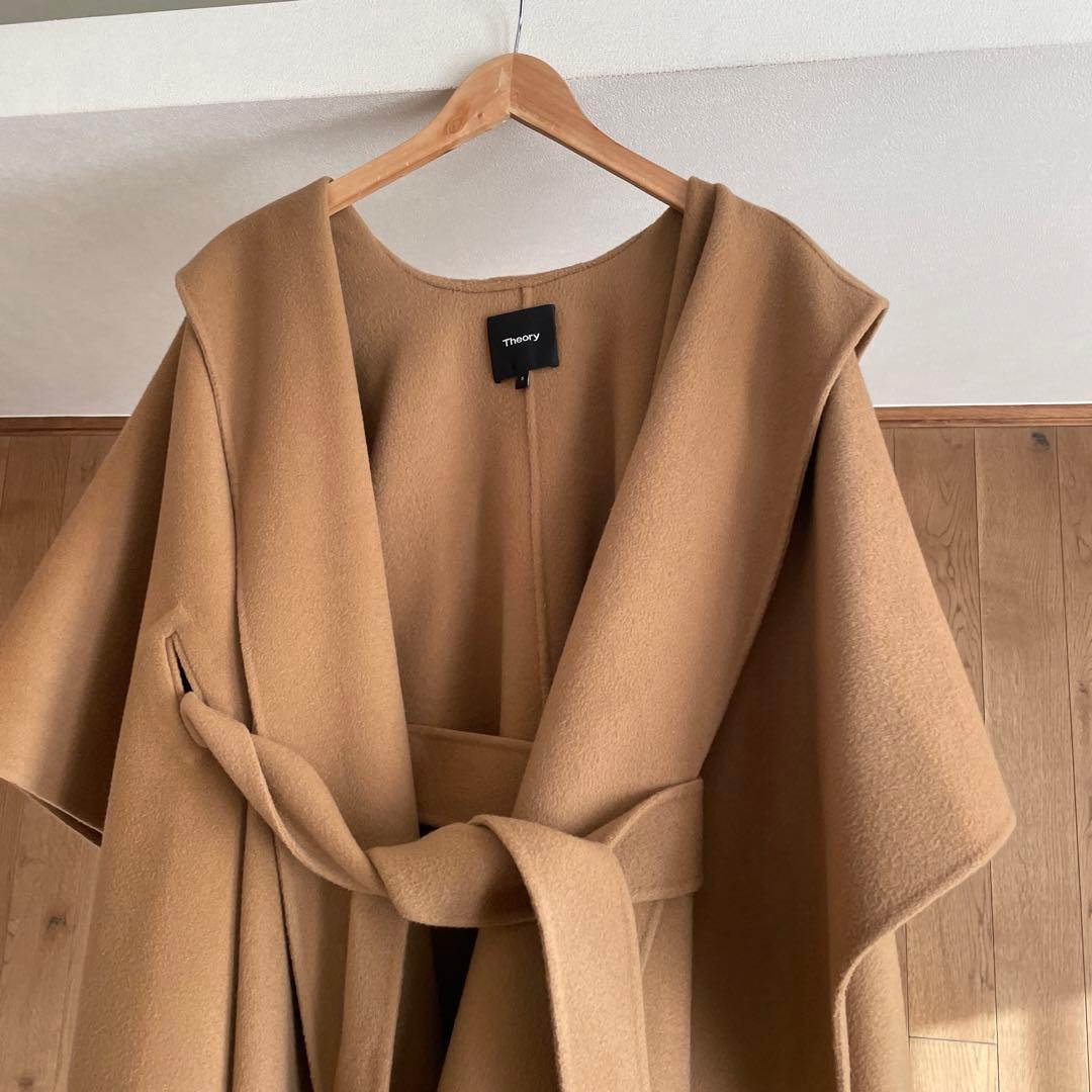 Theory セオリー　フーデットポンチョコート　カシミヤ混
