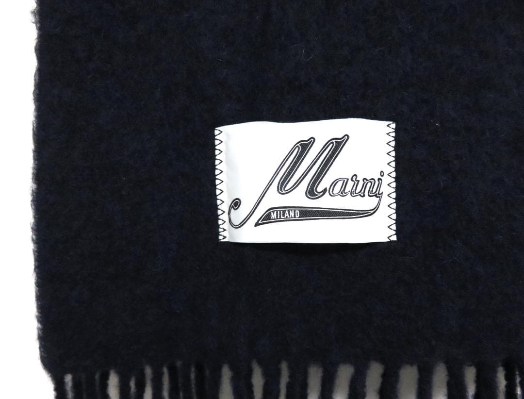 定価5.9万 新品 MARNI アルパカ マフラー ネイビー イタリア製 マルニ