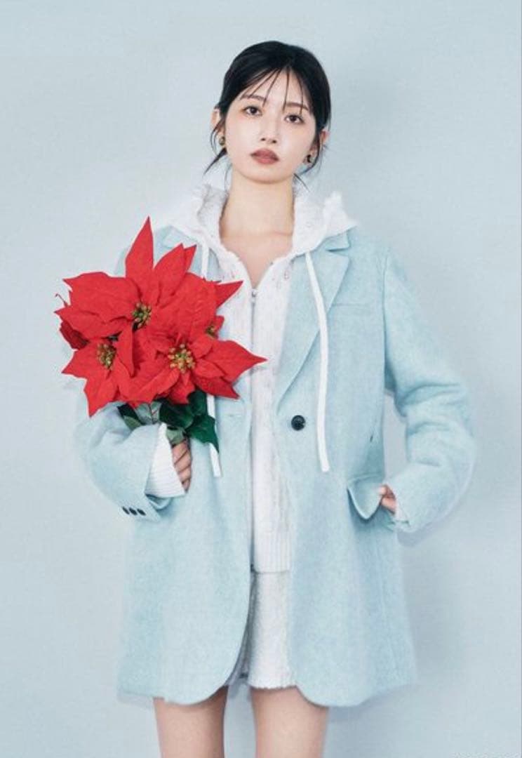 リリーブラウン ベルト付きシャギーオーバージャケット